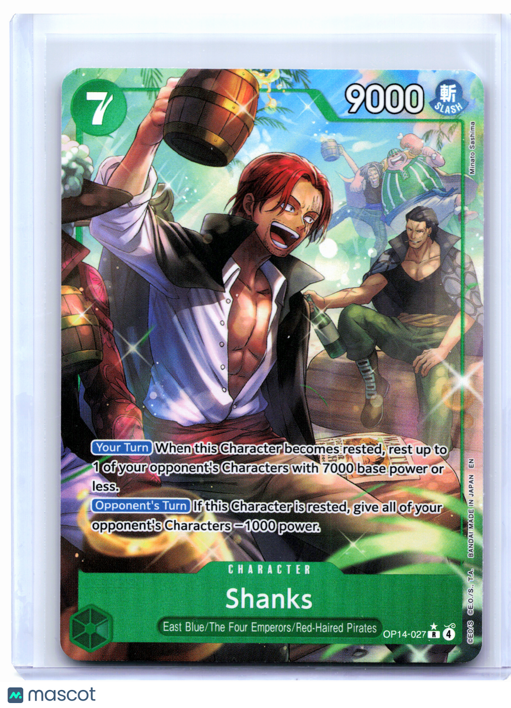 2026 One Piece—Shanks (Alternate Art) #OP14-027 The Azure Sea's Seven—Rare Foil