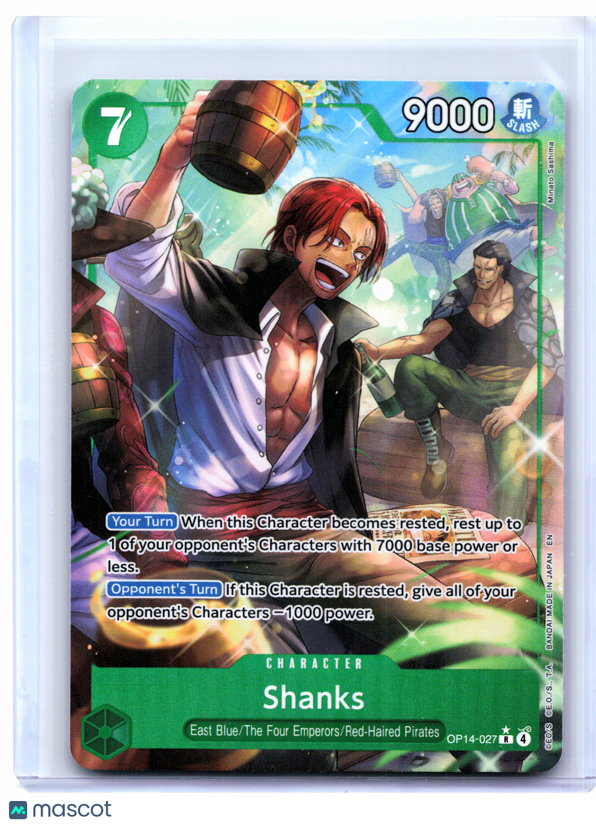 2026 One Piece—Shanks (Alternate Art) #OP14-027 The Azure Sea's Seven—Rare Foil