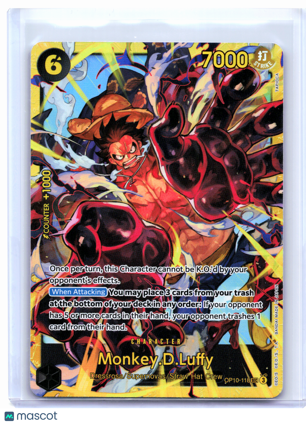 2025 One Piece Card Game—Monkey.D.Luffy #OP10-118 Royal Blood—Secret Rare Foil