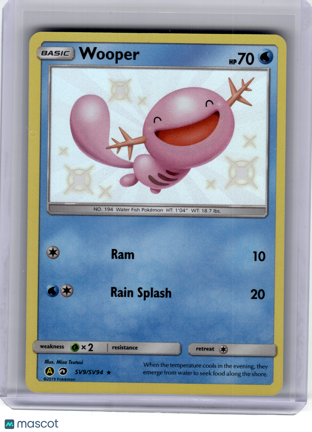 2019 Pokemon—Wooper #SV9 Hidden Fates: Shiny Vault—Shiny Holo Rare [LP]