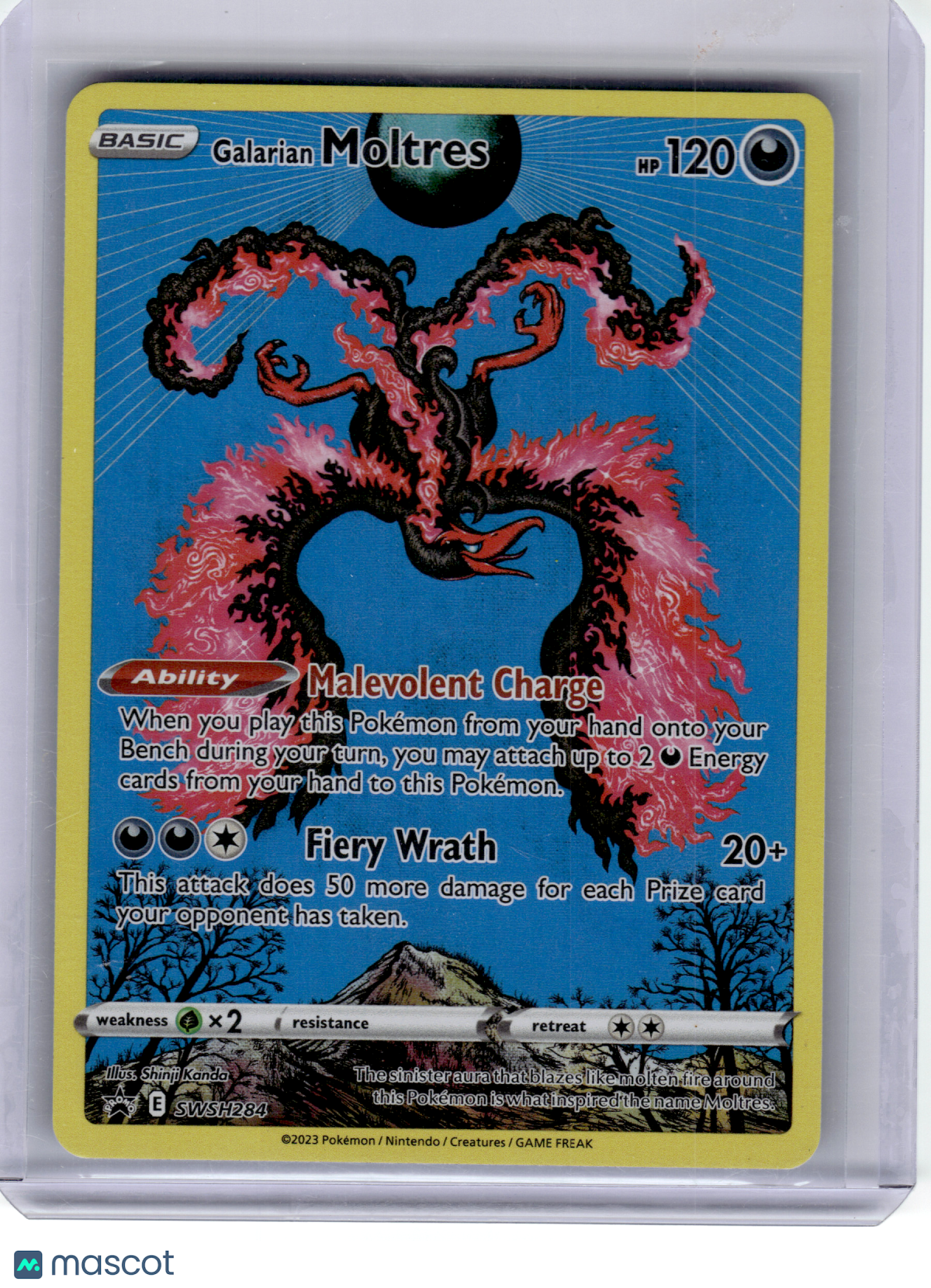 2023 Pokemon—Galarian Moltres #284 Sword & Shield—Black Star Promo Holo