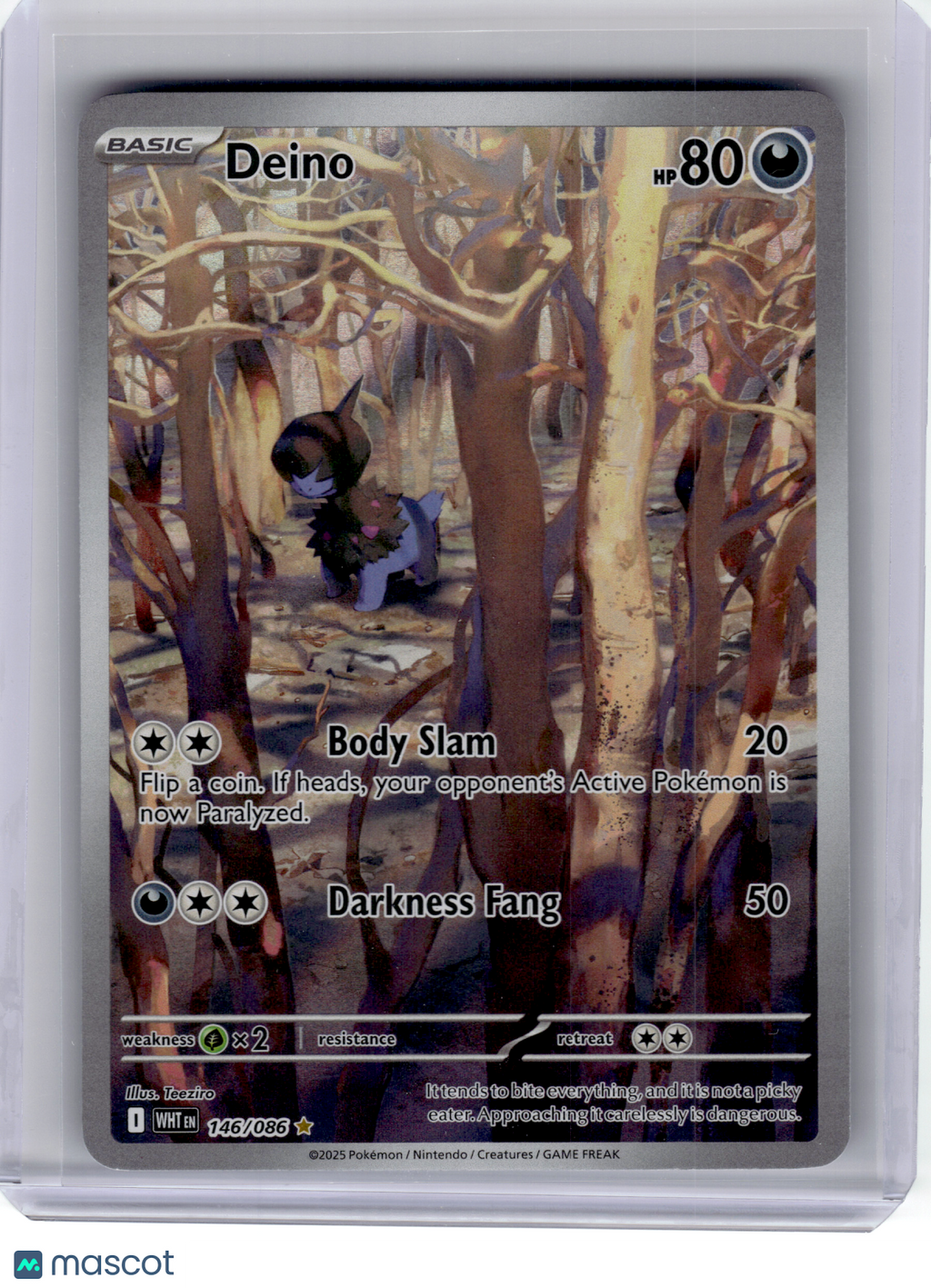 2025 Pokemon—Deino #146 White Flare—Illustration Rare Holo
