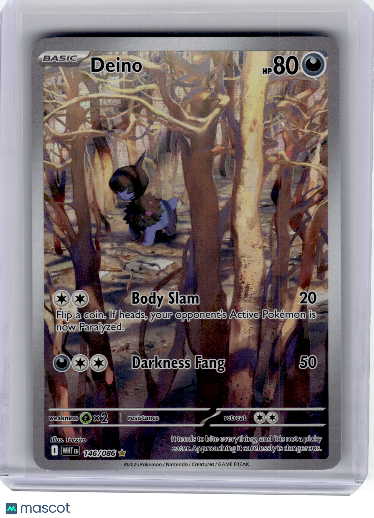 2025 Pokemon—Deino #146 White Flare—Illustration Rare Holo