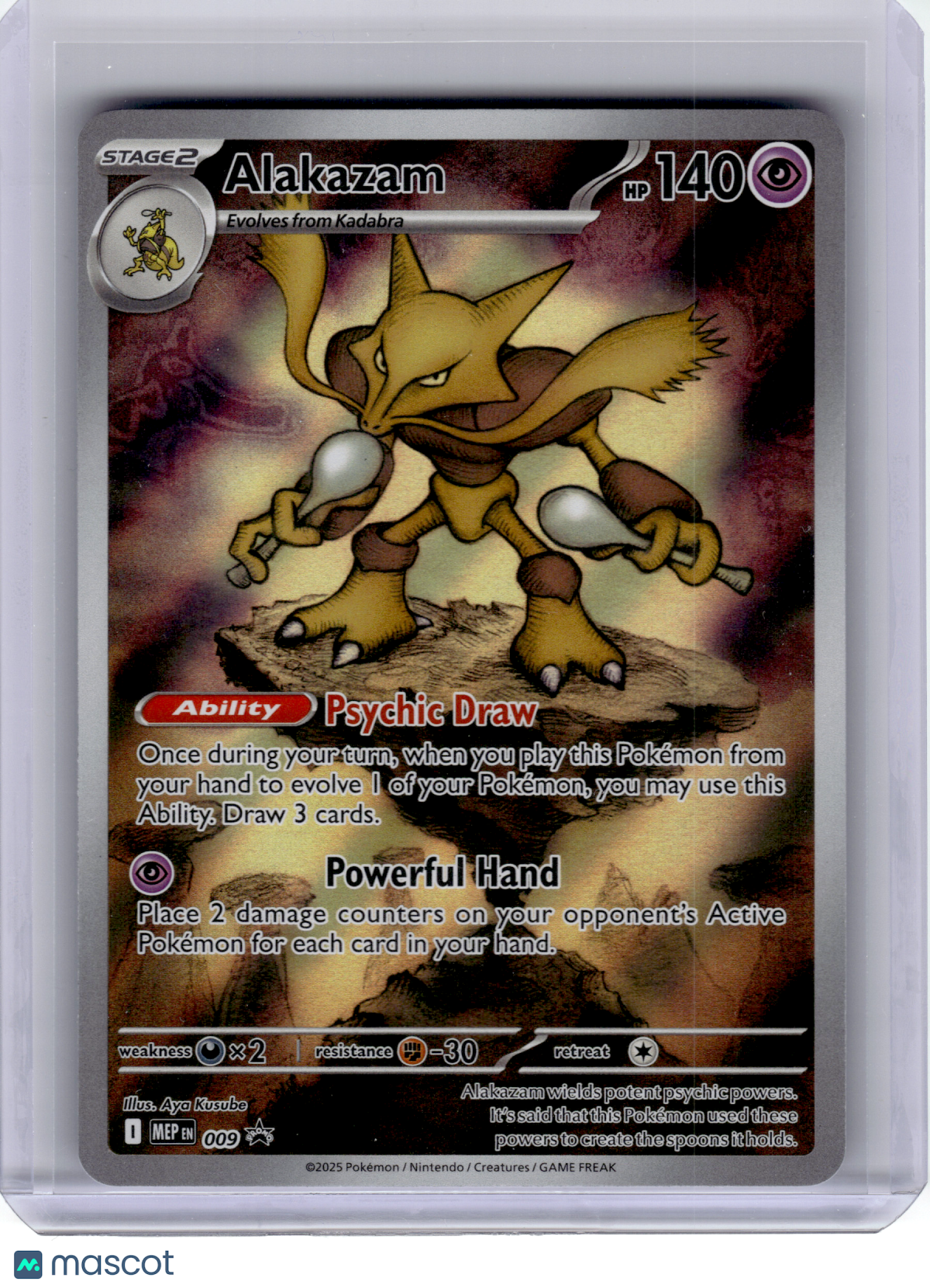 2025 Pokemon—Alakazam #009 Mega Evolution Promo—Black Star Promo Holo