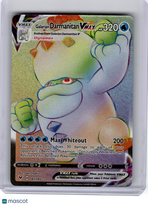 2020 Pokemon—Galarian Darmanitan VMAX #187 Vivid Voltage—Secret Rare Rainbow