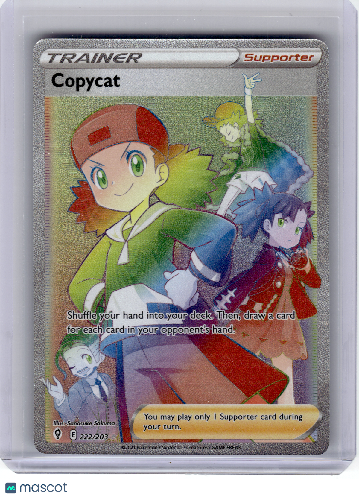 2021 Pokemon—Copycat #222 Evolving Skies—Secret Rare Rainbow
