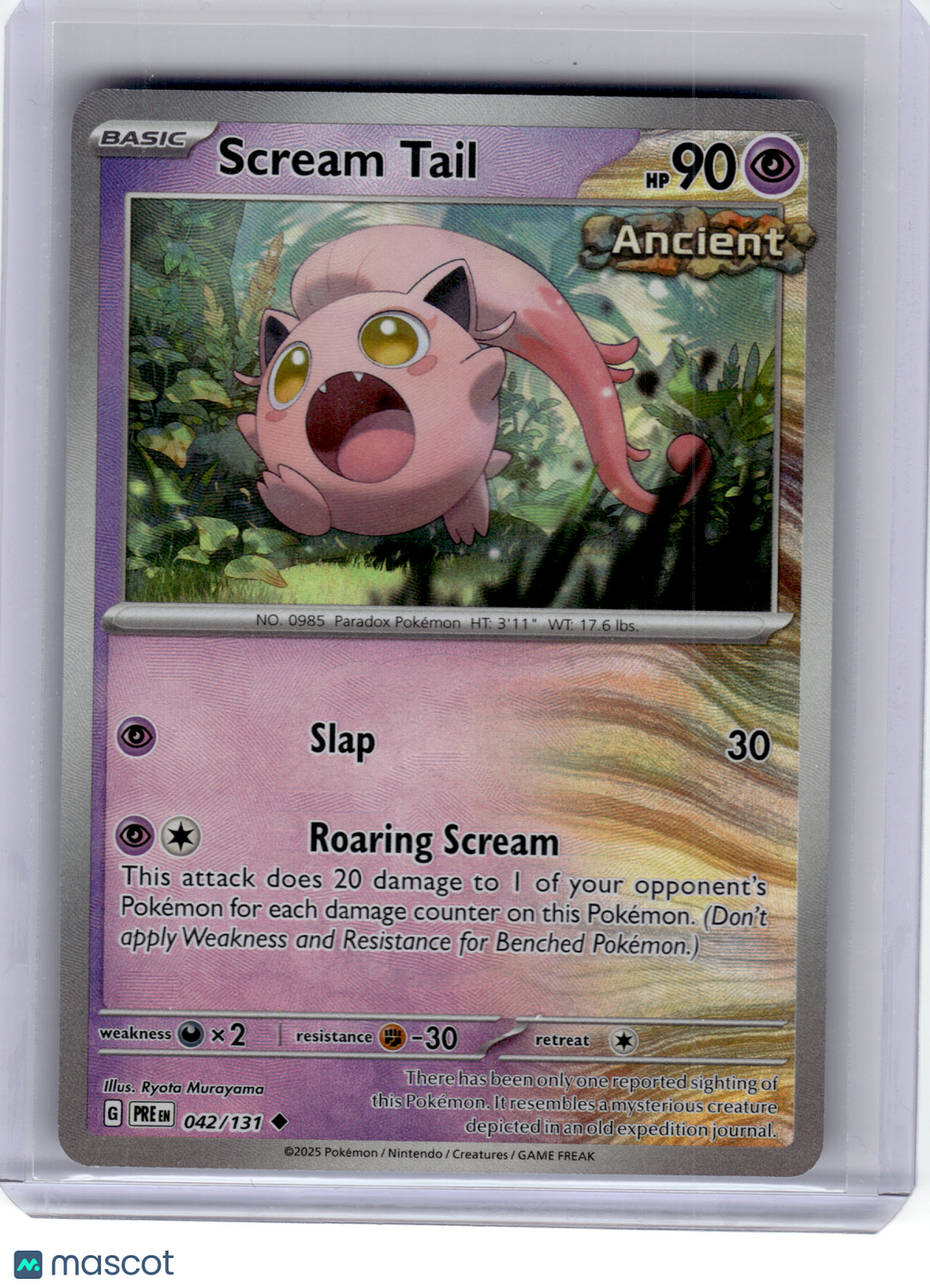 2025 Pokemon—Scream Tail #42 Prismatic Evolutions—UC Reverse Holo (Master Ball)