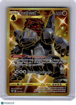 2020 Pokemon—Coalossal #198 Darkness Ablaze—Secret Rare Holo