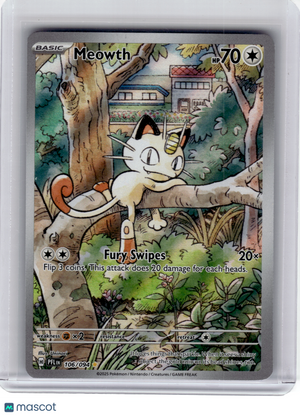 2025 Pokemon—Meowth #106 Phantasmal Flames—Illustration Rare Holo