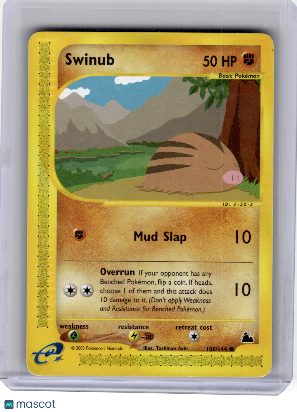 2003 Pokemon—Swinub #108 Skyridge—Common Nonholo [Moderately Played]