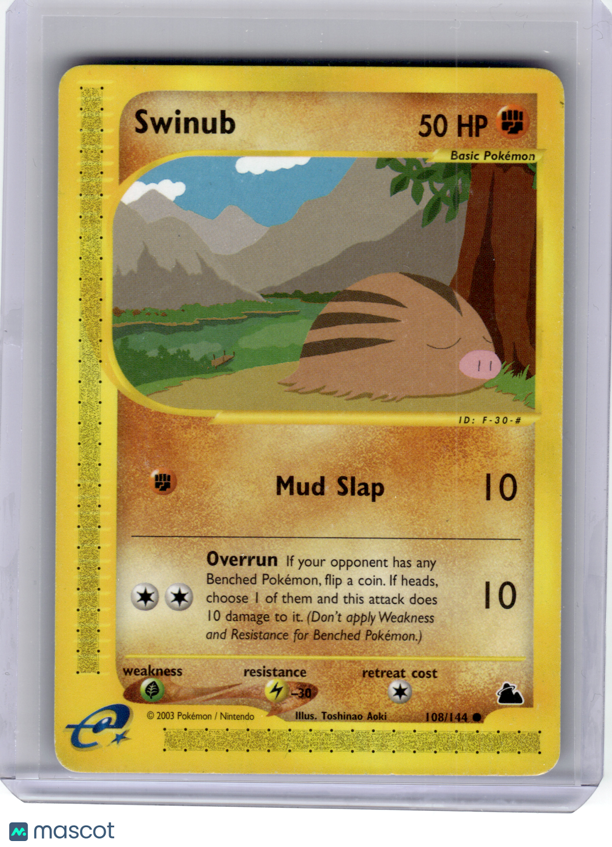 2003 Pokemon—Swinub #108 Skyridge—Common Nonholo [Moderately Played]