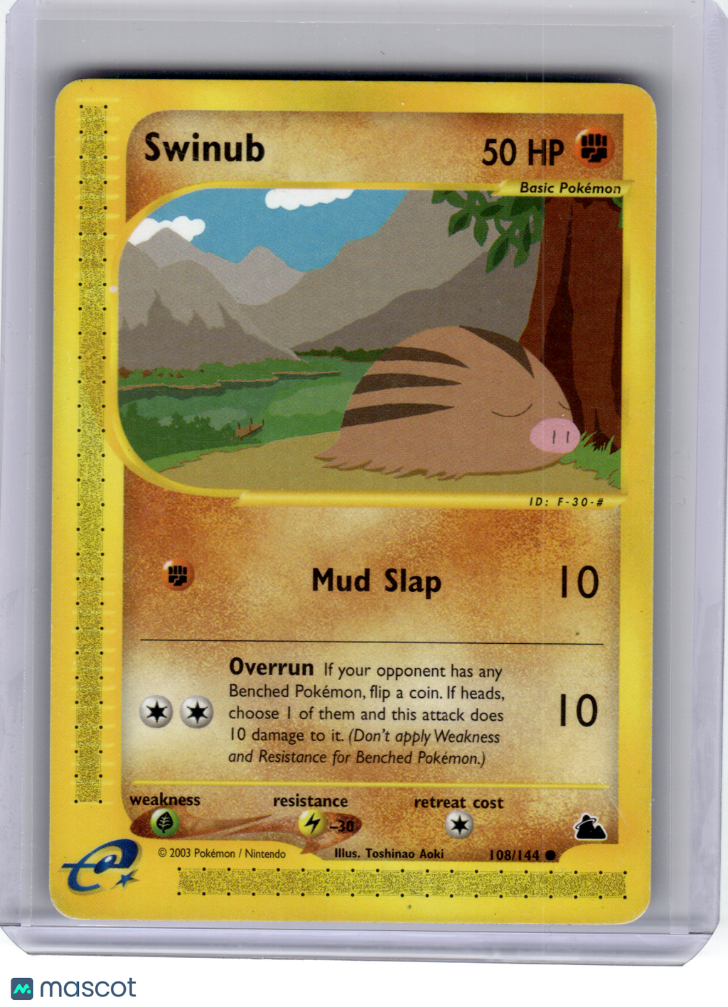 2003 Pokemon—Swinub #108 Skyridge—Common Nonholo [Moderately Played]