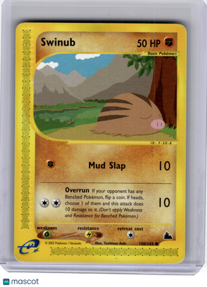2003 Pokemon—Swinub #108 Skyridge—Common Nonholo [Moderately Played]