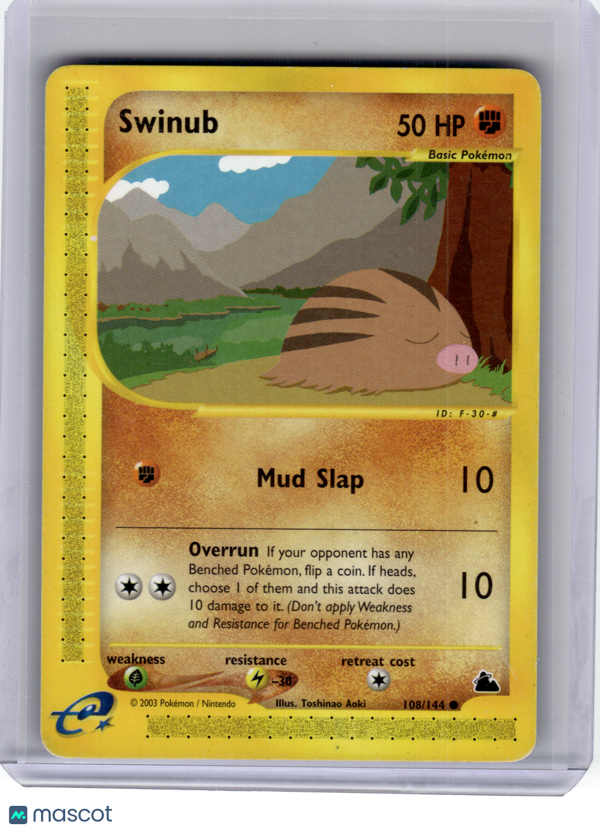 2003 Pokemon—Swinub #108 Skyridge—Common Nonholo [Moderately Played]