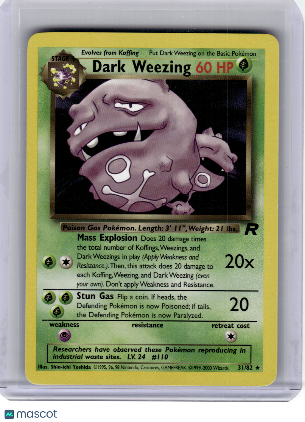 2000 Pokemon—Dark Weezing #31 Team Rocket—Rare Nonholo [Lightly Played]