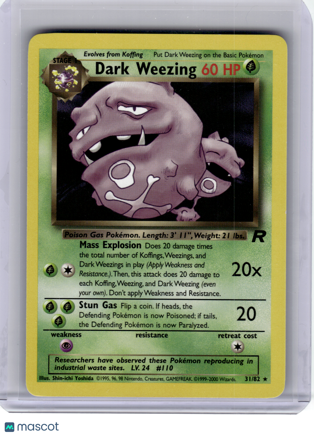 2000 Pokemon—Dark Weezing #31 Team Rocket—Rare Nonholo [Lightly Played]