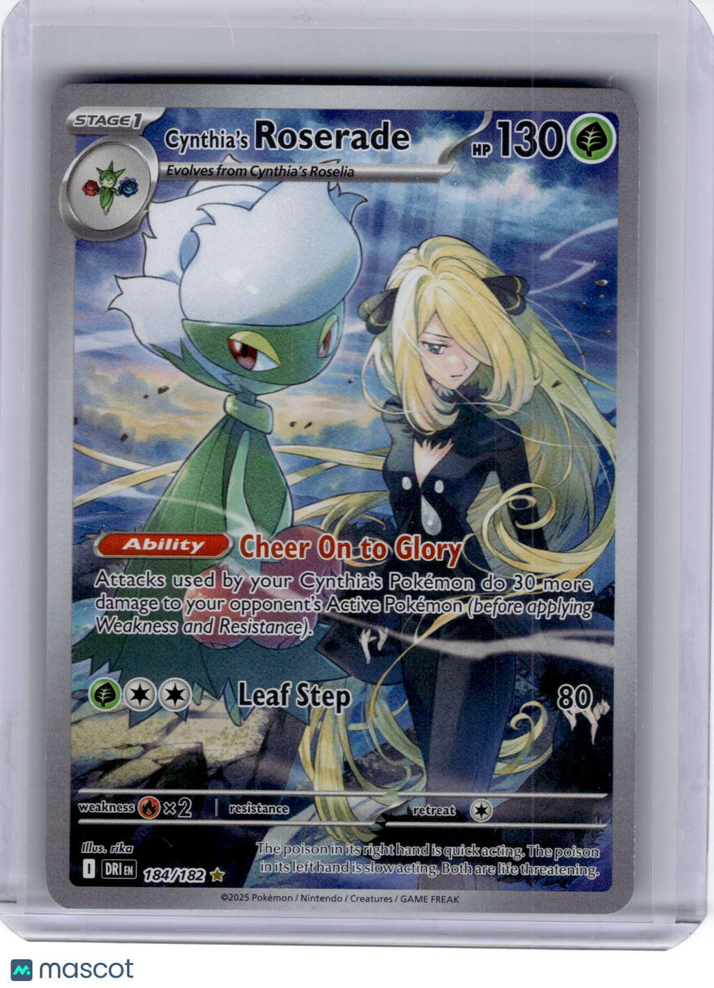2025 Pokemon—Cynthia's Roserade #184 Destined Rivals—Illustration Rare Holo [LP]