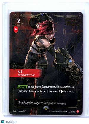 2025 Riftbound—Vi, Destructive #036a/298 Riftbound Promotional Cards—Promo Foil