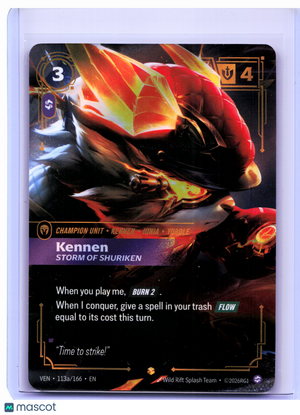 2026 Riftbound—Kennen, Storm of Shuriken (Alt Art) #113a Vendetta—Showcase Foil