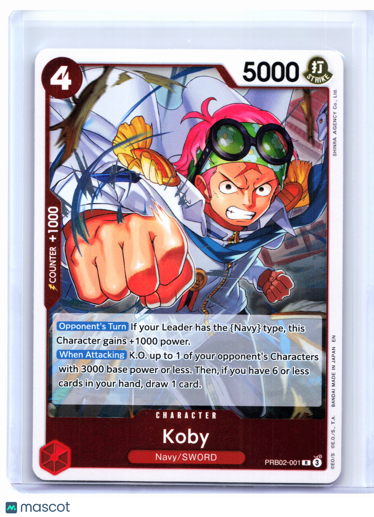 2025 One Piece Card Game—Koby #PRB02-001 The Best Vol. 2—Rare Foil