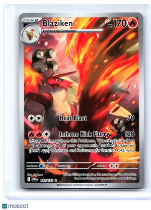 2025 Pokemon—Blaziken #192/182 Destined Rivals—Illustration Rare Holo