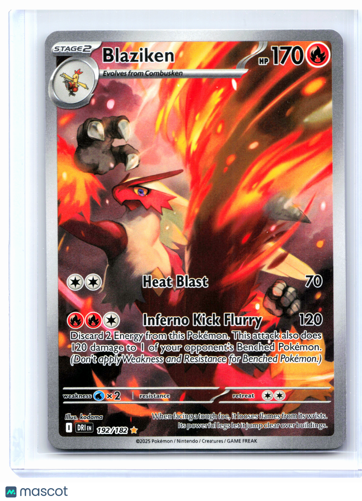 2025 Pokemon—Blaziken #192/182 Destined Rivals—Illustration Rare Holo