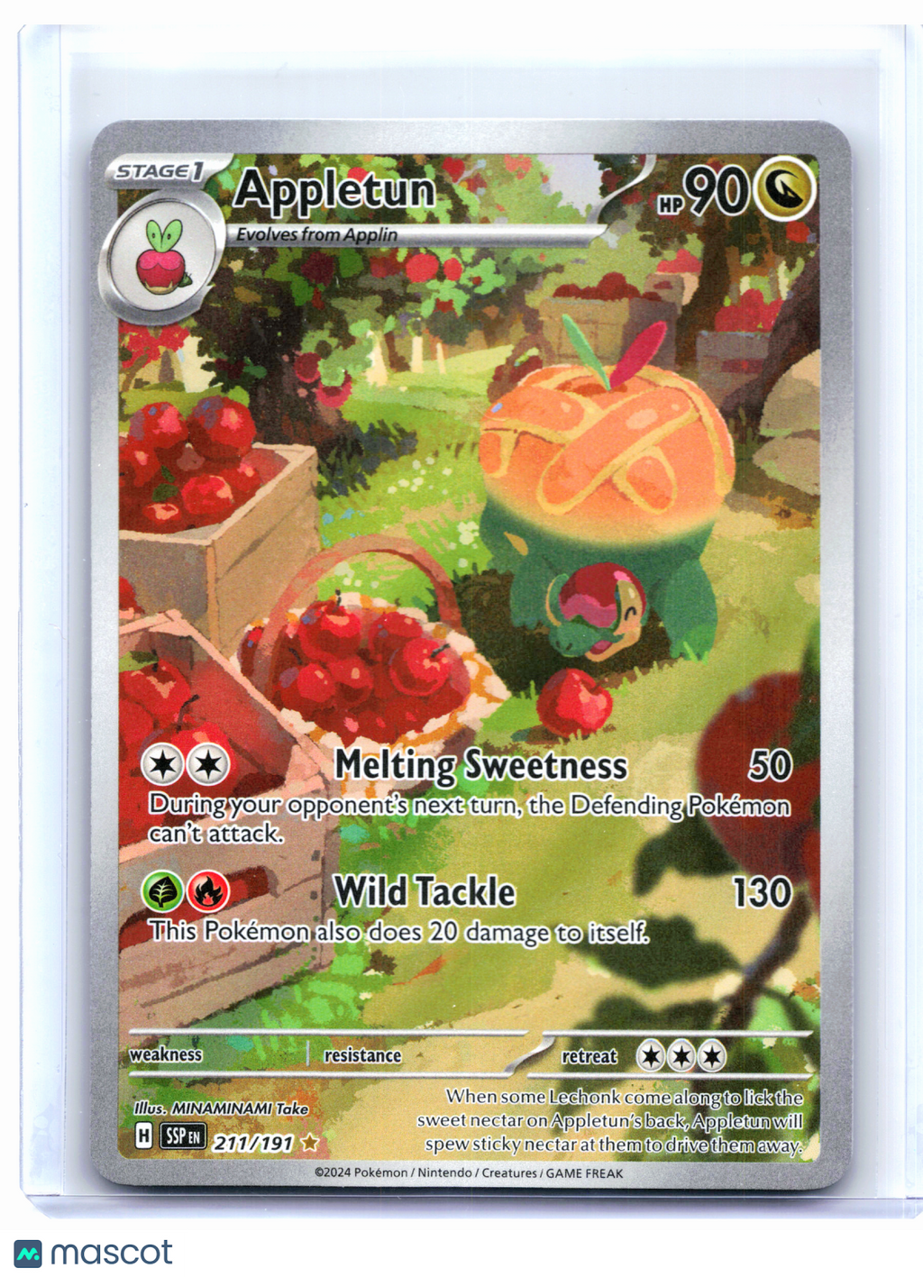 2024 Pokemon—Appletun #211/191 Surging Sparks—Illustration Rare Holo
