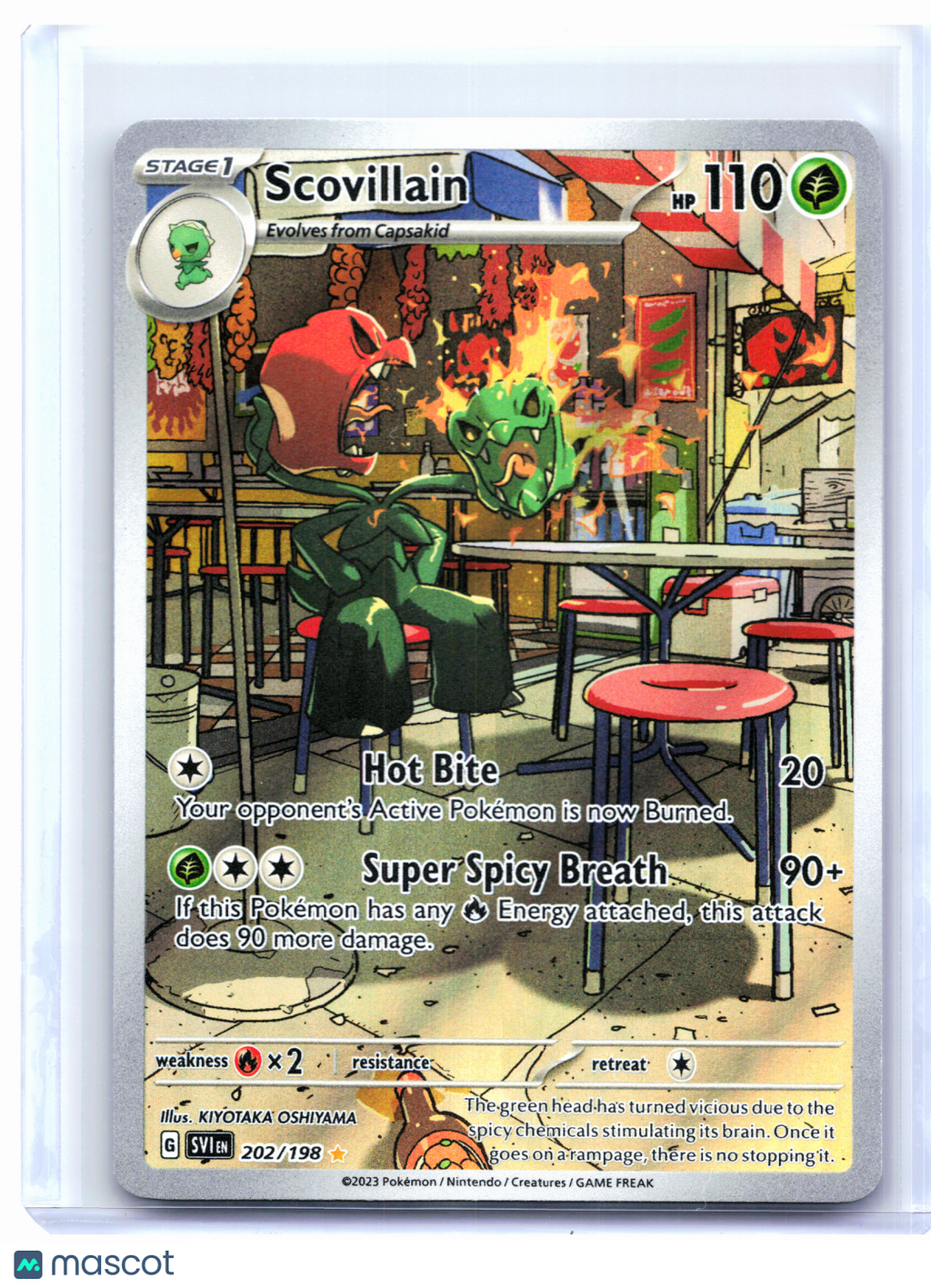 2023 Pokemon—Scovillain #202/198 Scarlet & Violet Base Set—IR Holo [LP]