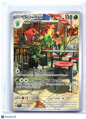 2023 Pokemon—Scovillain #202/198 Scarlet & Violet Base Set—IR Holo [LP]