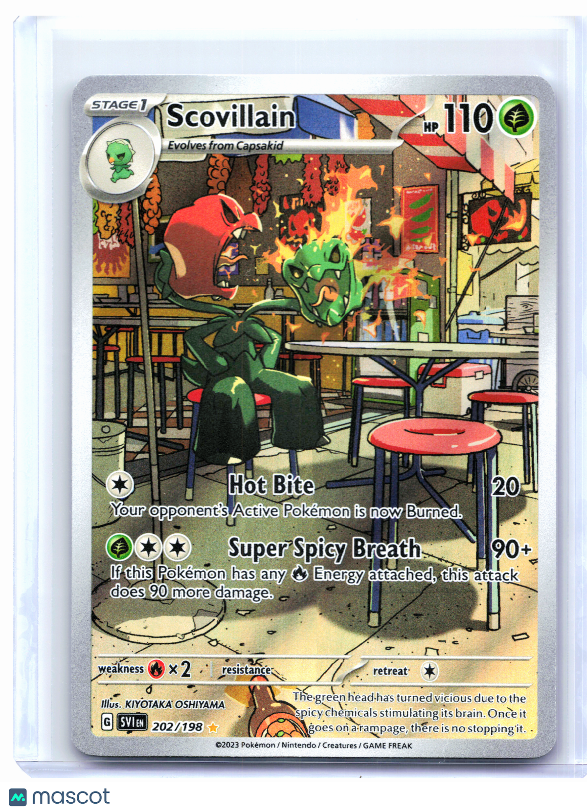 2023 Pokemon—Scovillain #202/198 Scarlet & Violet Base Set—IR Holo [LP]