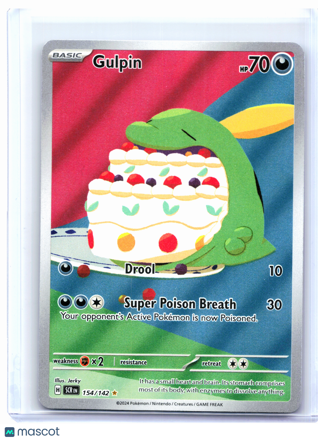 2024 Pokemon—Gulpin #154/142 Stellar Crown—Illustration Rare Holo [LP]