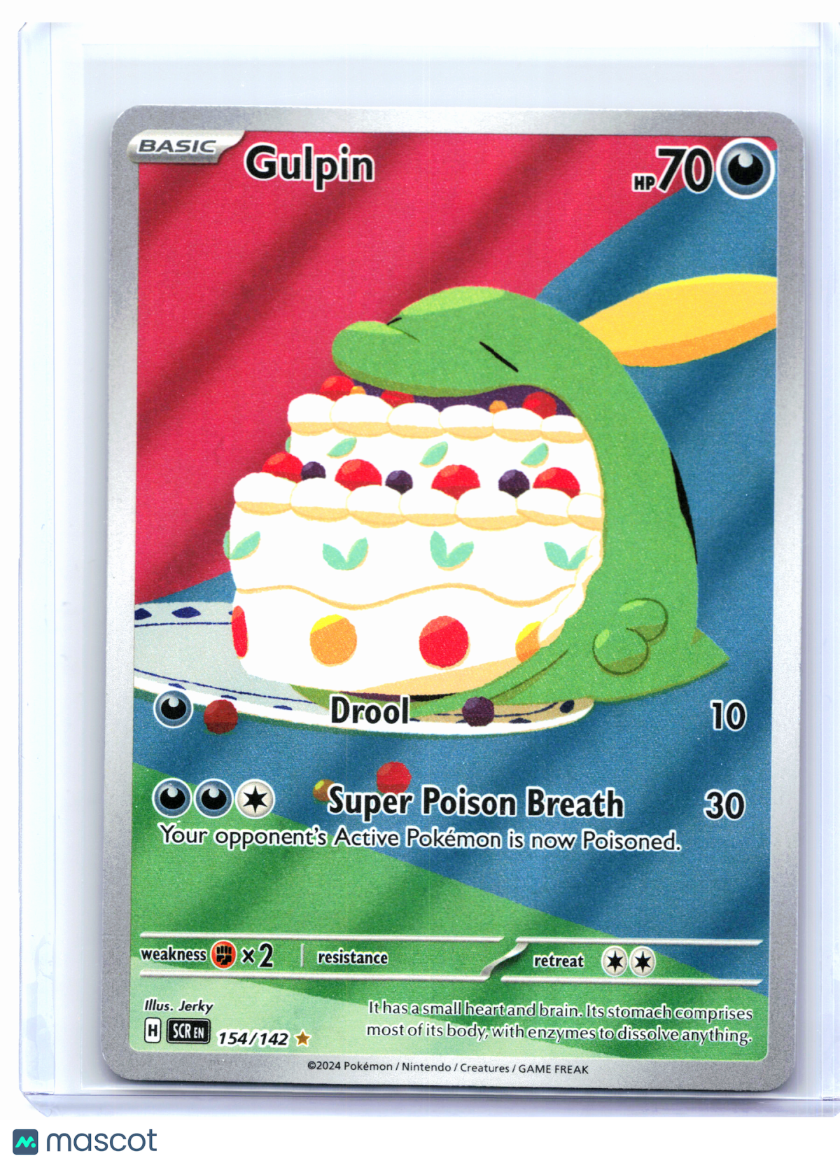 2024 Pokemon—Gulpin #154/142 Stellar Crown—Illustration Rare Holo [LP]