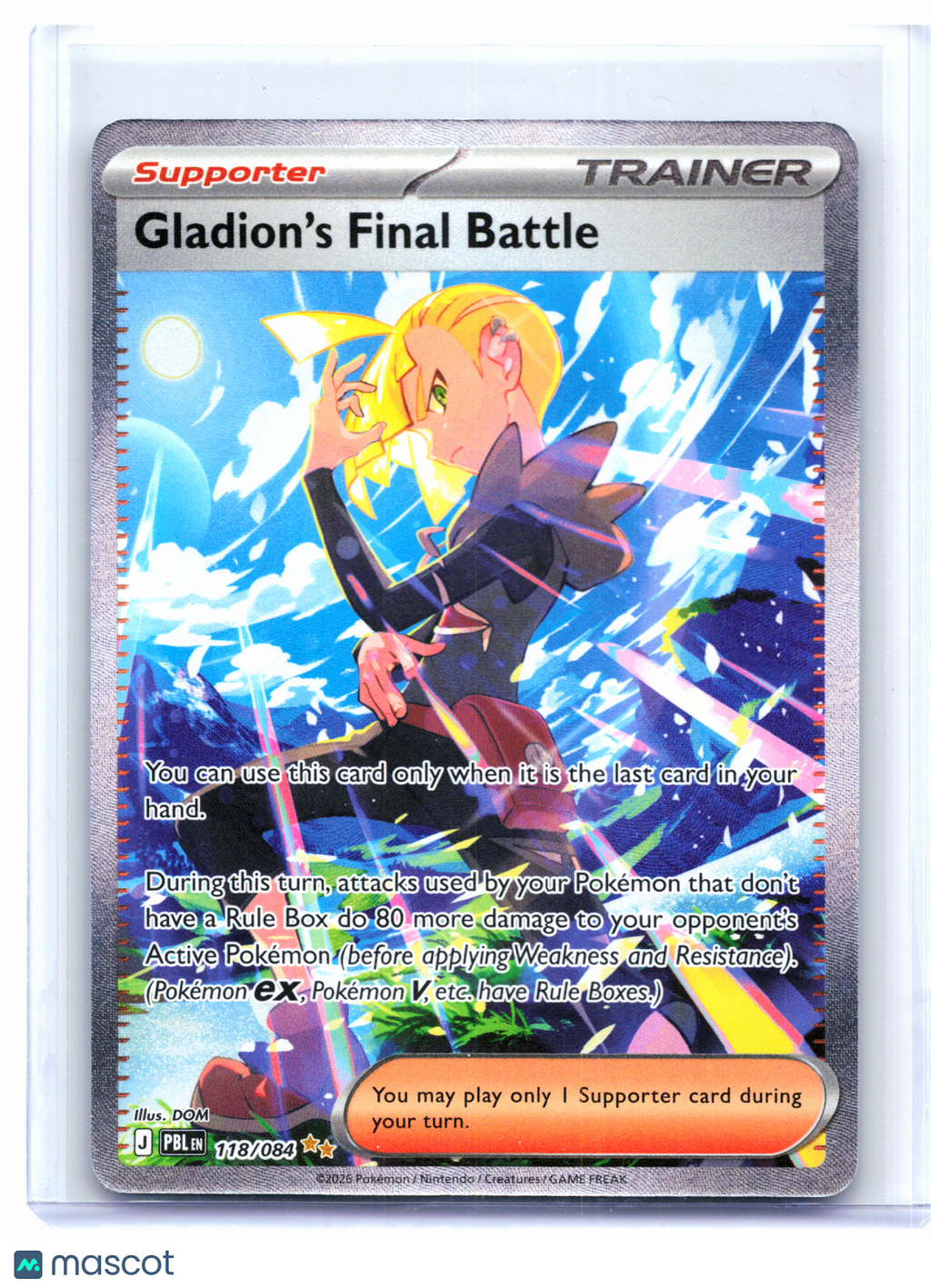 2026 Pokemon—Gladion's Final Battle #118/084 Pitch Black—SIR Holo