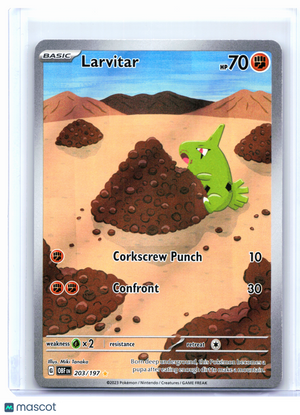 2023 Pokemon—Larvitar #203/197 Obsidian Flames—Illustration Rare Holo [MP]