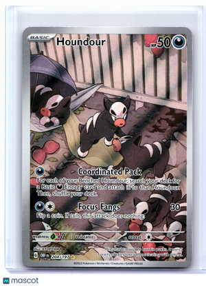 2023 Pokemon—Houndour #204/197 Obsidian Flames—Illustration Rare Holo [MP]