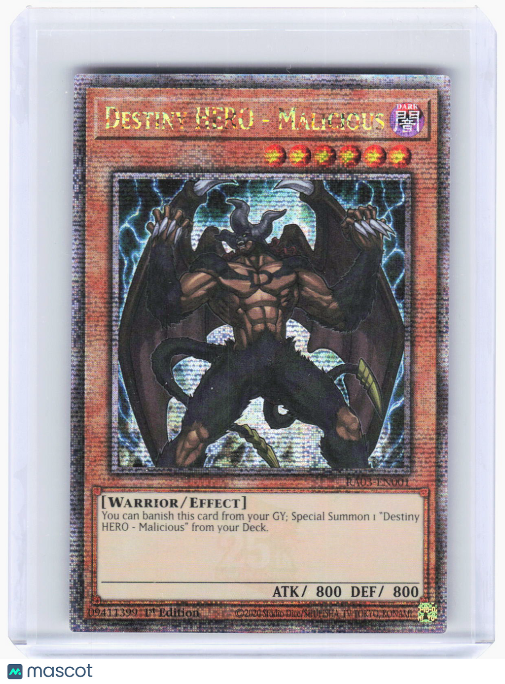 2020 Yu-Gi-Oh!—Destiny HERO - Malicious #RA03-EN001—QCSR Foil