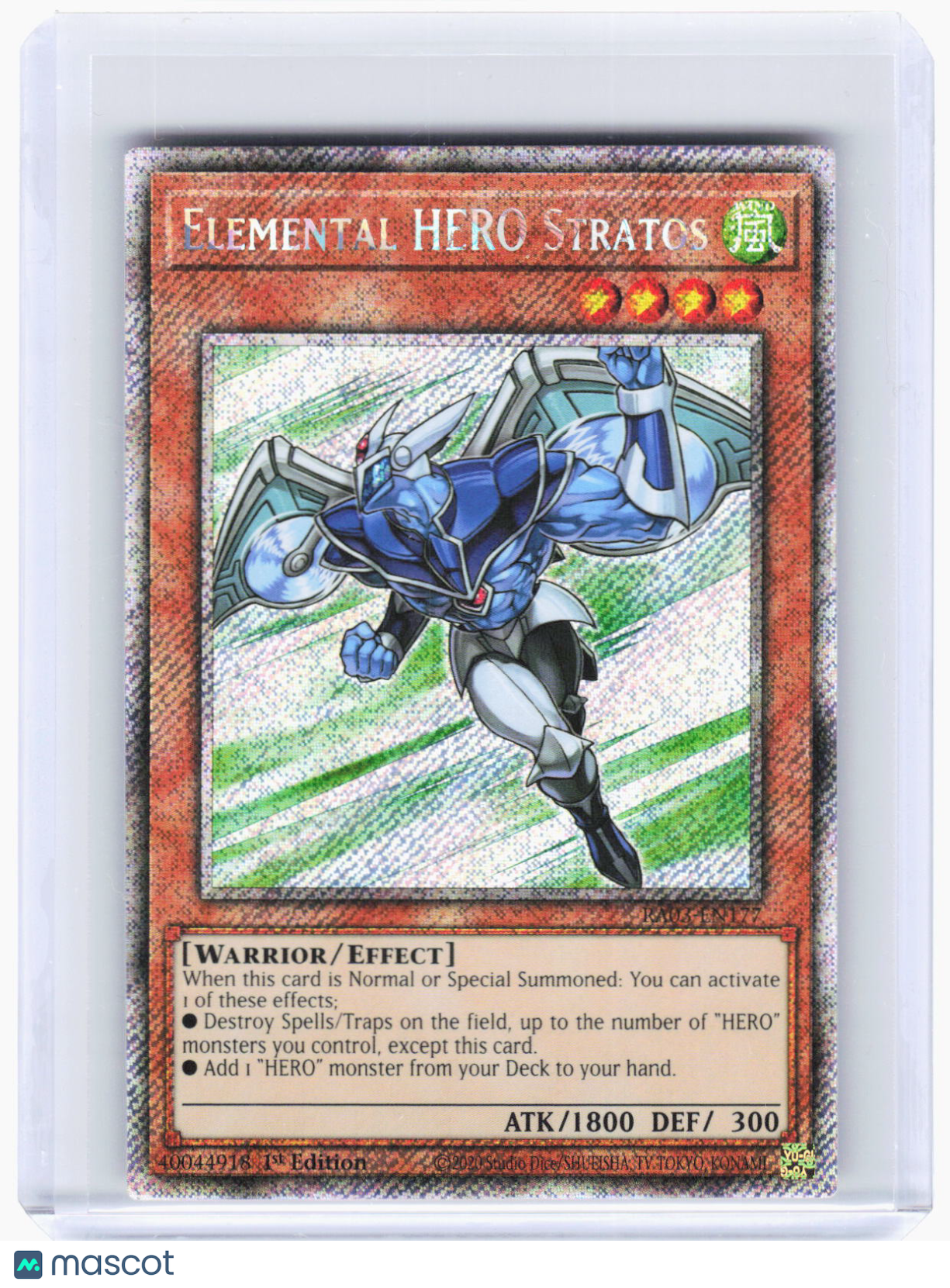 2018 Yu-Gi-Oh!—Elemental HERO Stratos #RA03-EN177—PSR-Foil