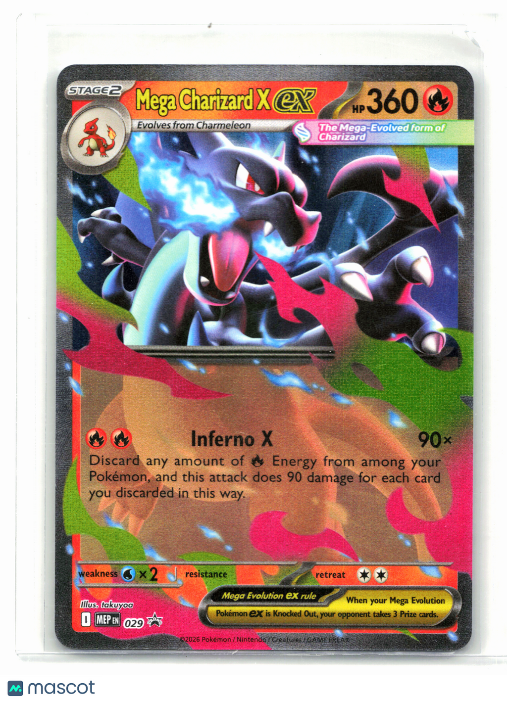 2026 Pokemon—Mega Charizard X ex #029 Mega Evolution Promo—Black Star Promo Holo
