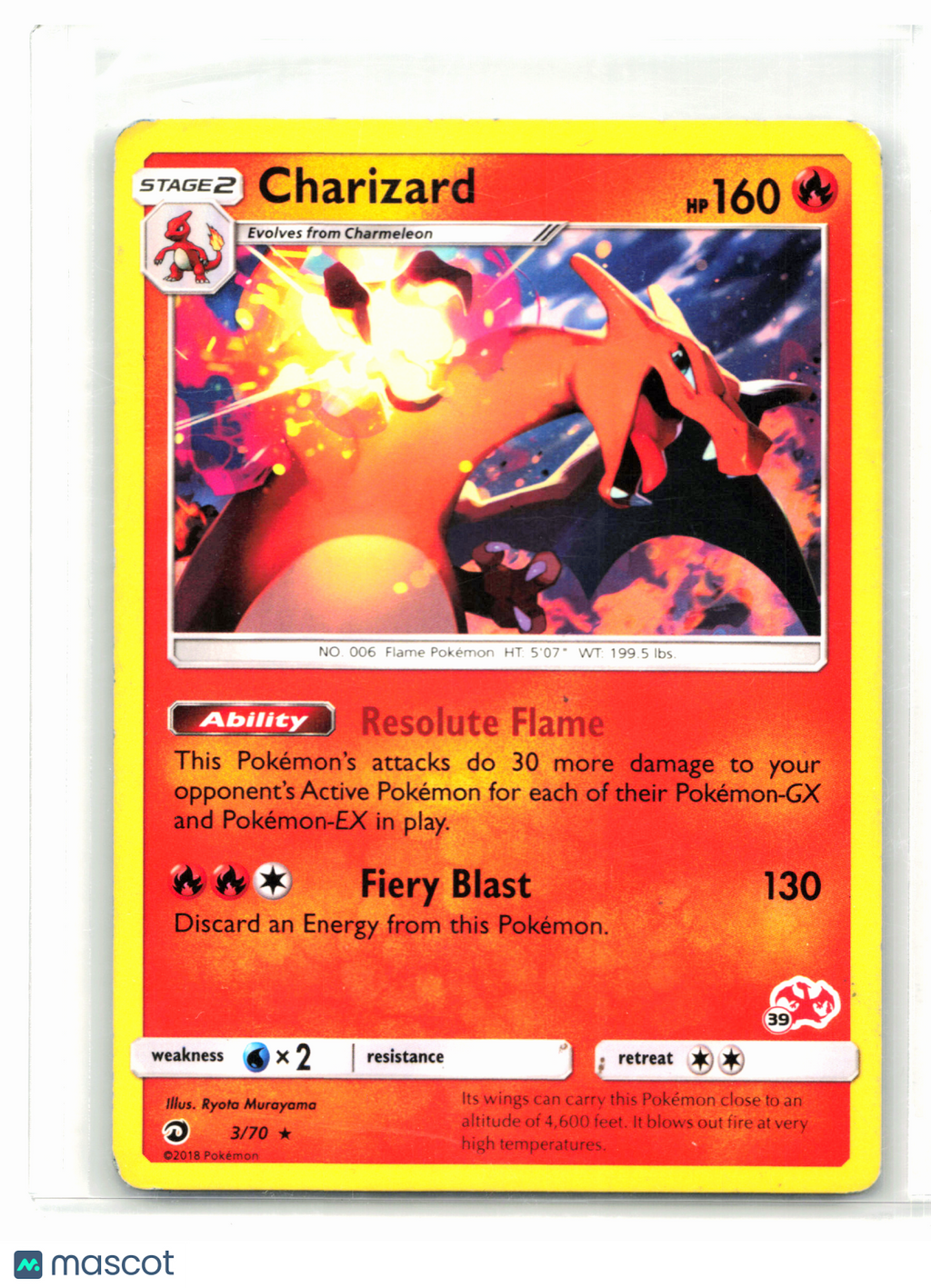 2018 Pokemon—Charizard (#39 Stamped) #3/70 Battle Academy—Promo Holo [Damaged]