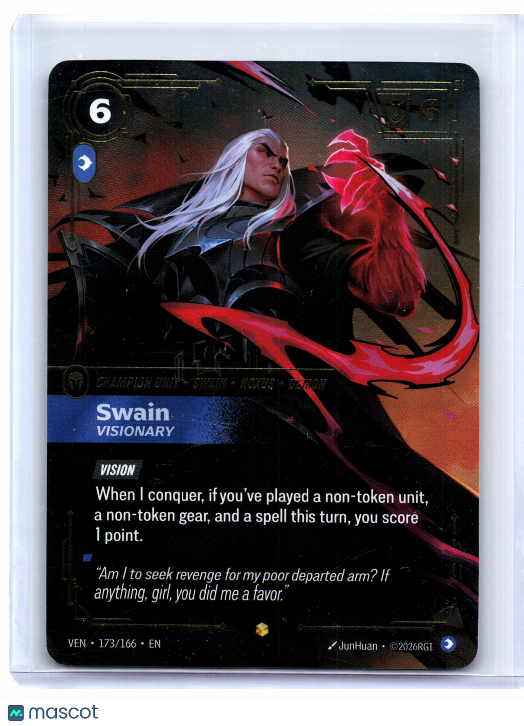 2026 Riftbound—Swain, Visionary #173/166 Vendetta—Showcase Foil