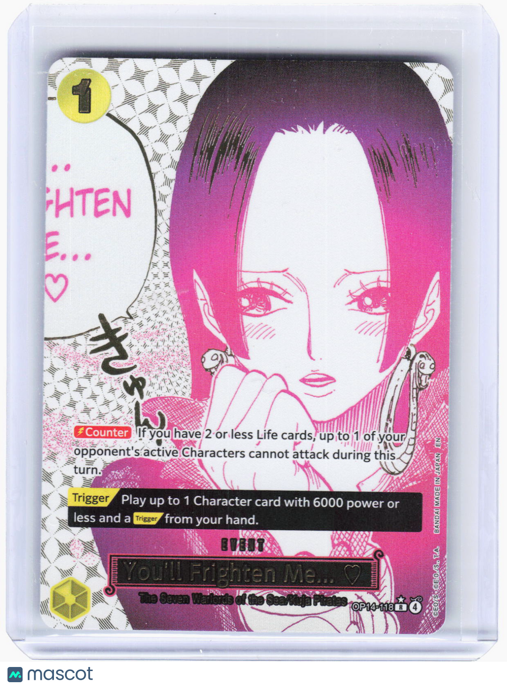 2023 One Piece CG—You'll Frighten Me...#OP14-118 The Azure Sea's Seven—Rare Foil
