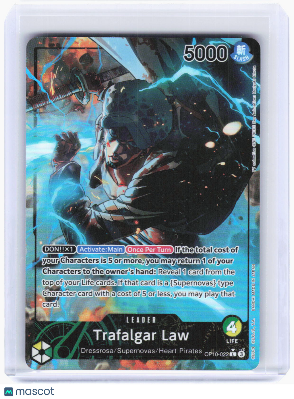 2024 One Piece Card Game—Trafalgar Law #OP10-022 Royal Blood—Leader Foil