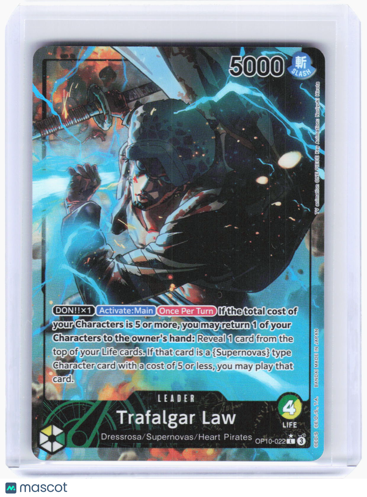 2024 One Piece Card Game—Trafalgar Law #OP10-022 Royal Blood—Leader Foil