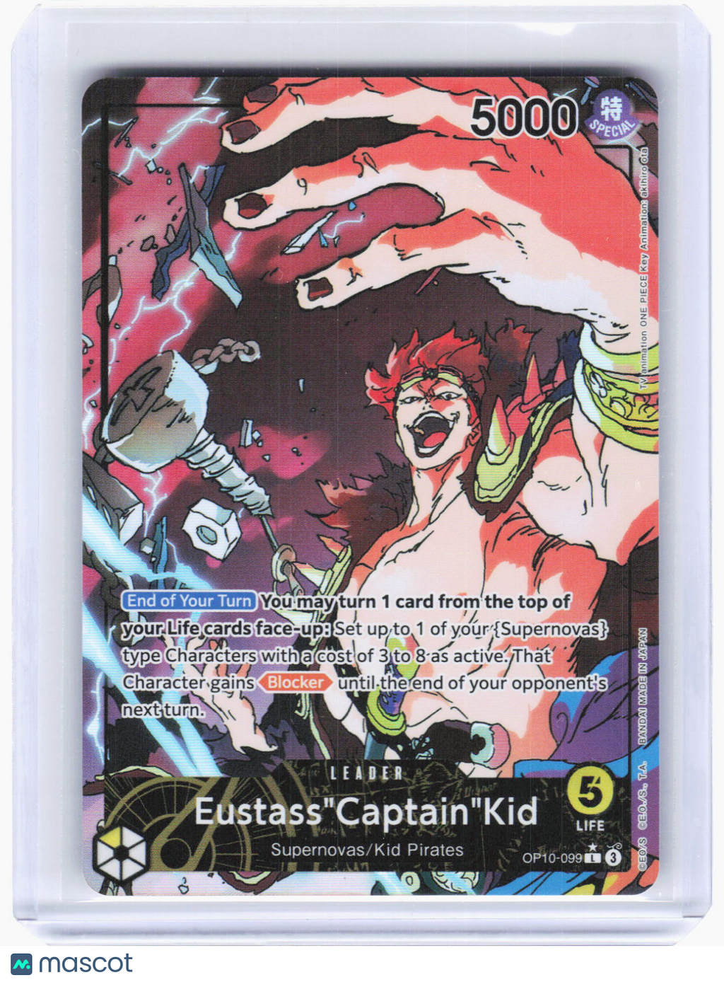 2025 One Piece Card Game—Eustass "Captain" Kid #OP10-099 Royal Blood—Leader Foil