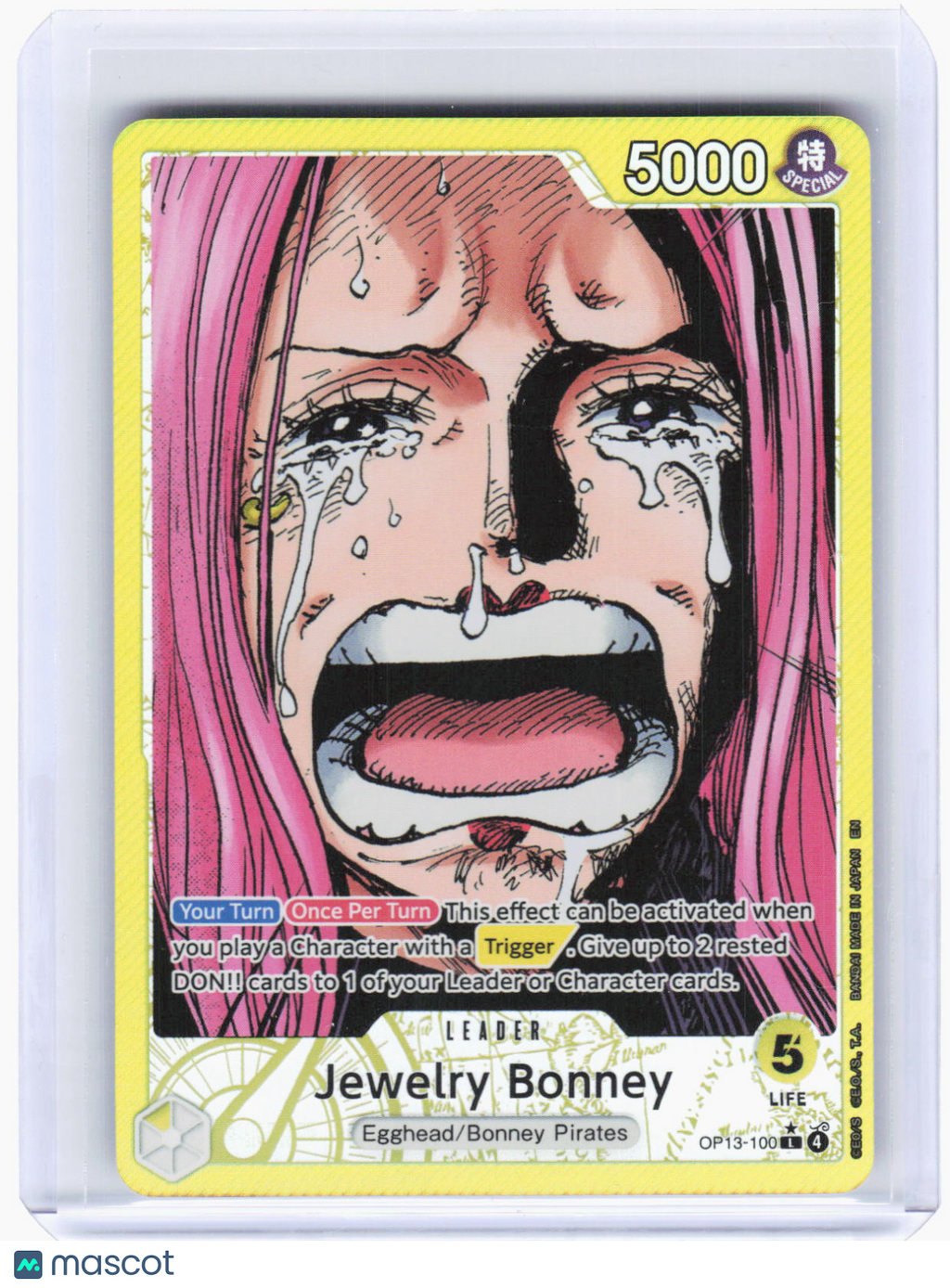 2024 One Piece Card Game—Jewelry Bonney #OP13-100 Carrying On His Will—Leader Foil