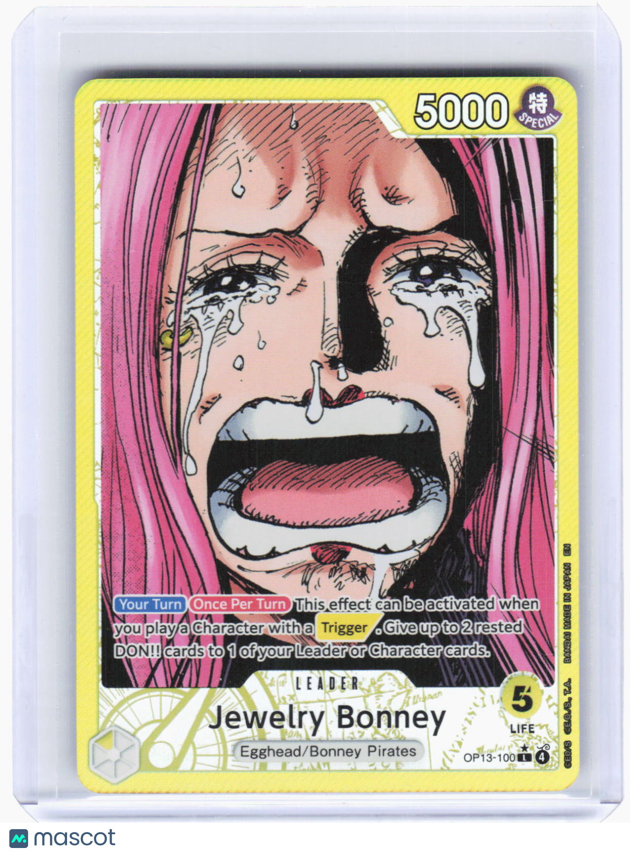 2024 One Piece Card Game—Jewelry Bonney #OP13-100 Carrying On His Will—Leader Foil