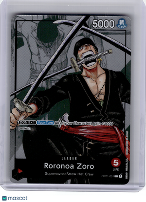 2023 One Piece—Roronoa Zoro (Alt Art) #OP01-001 Premium CC 25th Edition—Leader