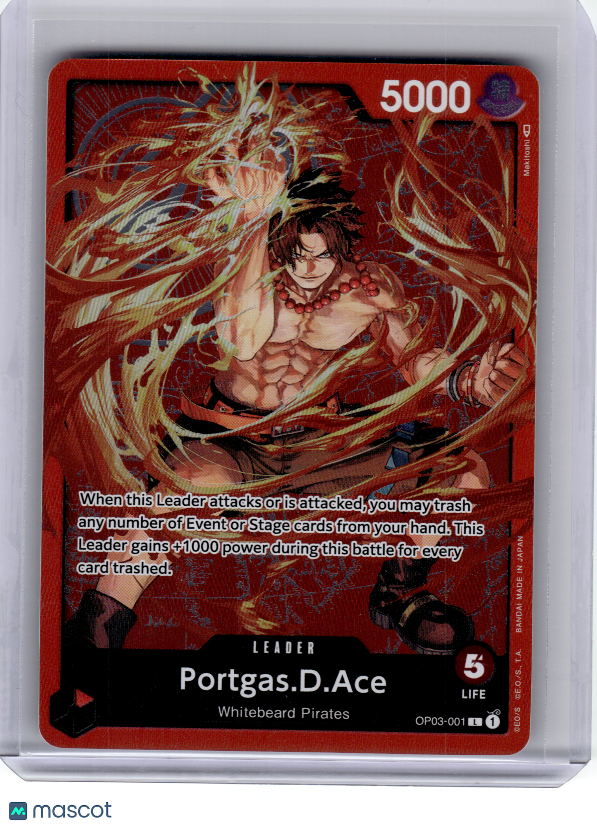 2023 One Piece—Portgas.D.Ace #OP03-001 Special Goods Set—Leader Foil