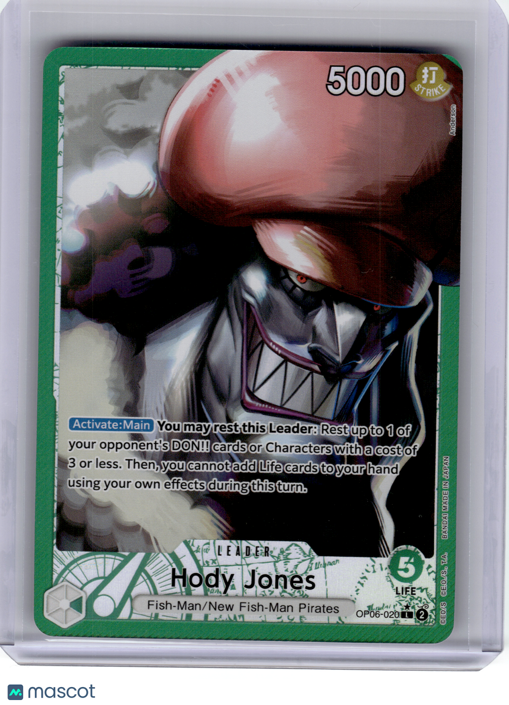 2024 One Piece—Hody Jones(Alt Art) #OP06-020 Wings of the Captain—Leader Foil