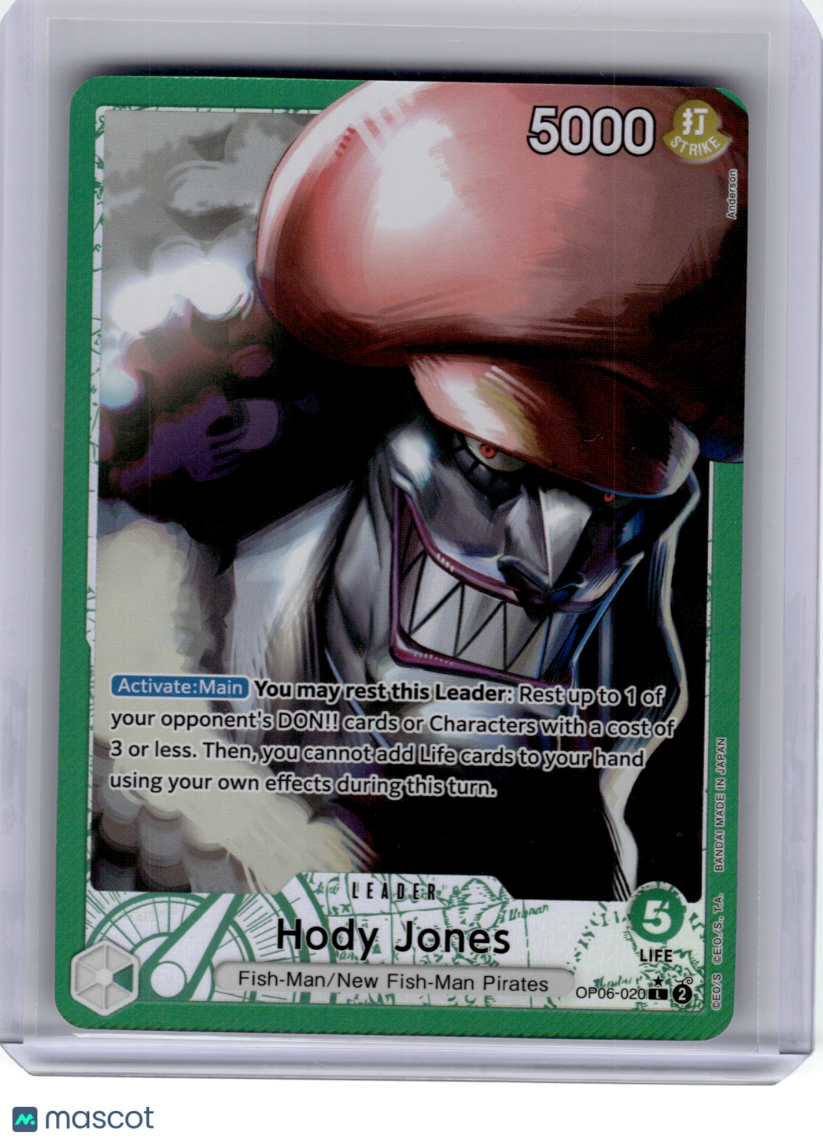 2024 One Piece—Hody Jones(Alt Art) #OP06-020 Wings of the Captain—Leader Foil